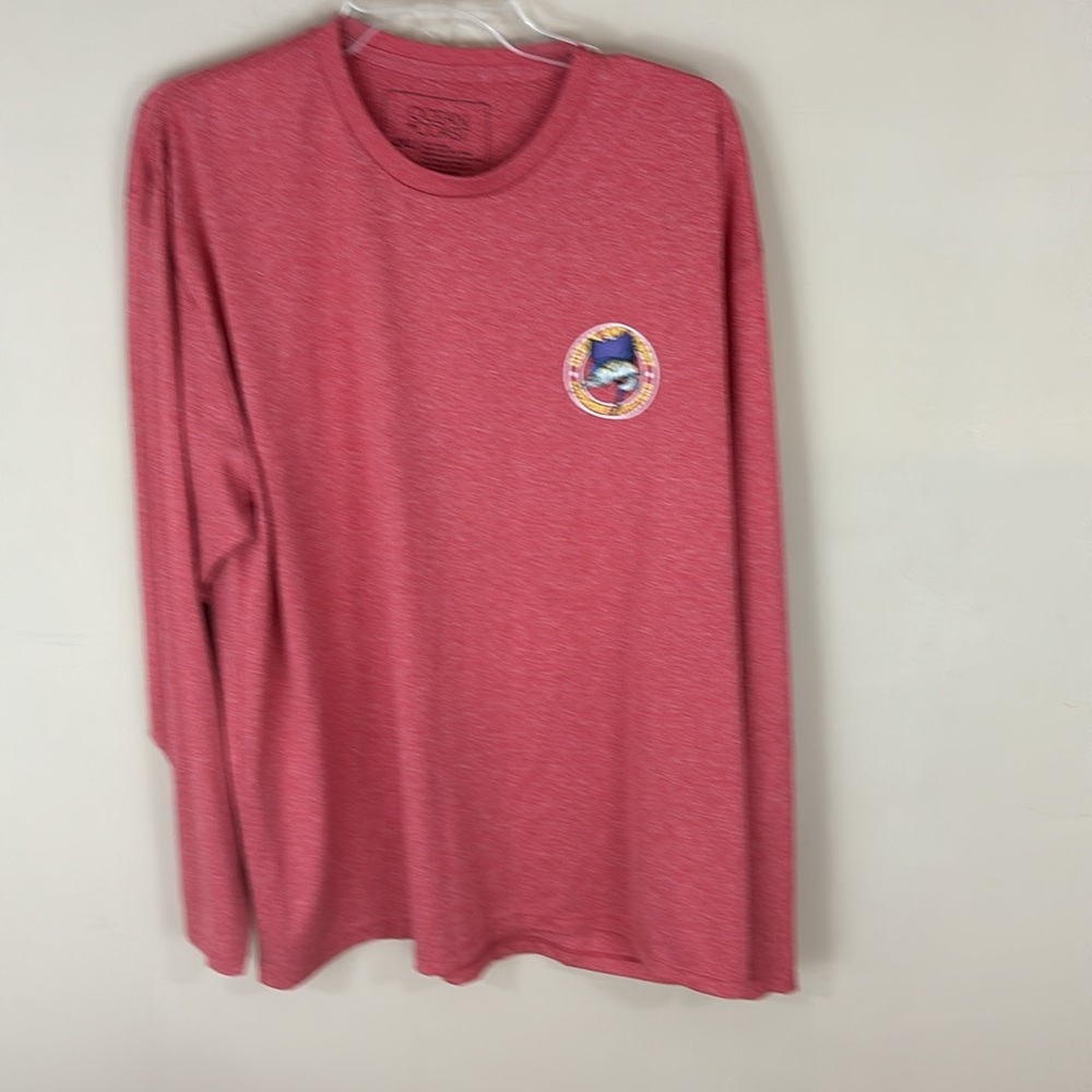Ocean + Coast Red Flecked Performance Long Sleeve Fishing Shirt Size 2XL